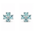 Aros Flor con Pétalos de Corazón de Plata 925