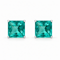 Aros Cuadrados con Piedra Facetada de Plata 925