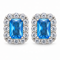 Aros Rectangulares con Halo de Plata 925