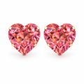 Aros Corazón Enchapados en Oro 8mm