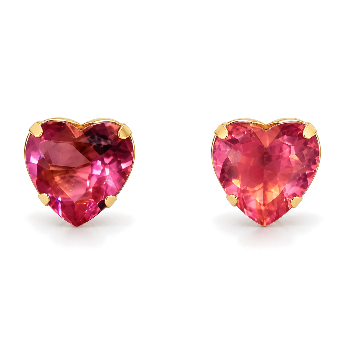 Aros Corazón Enchapados en Oro 8mm