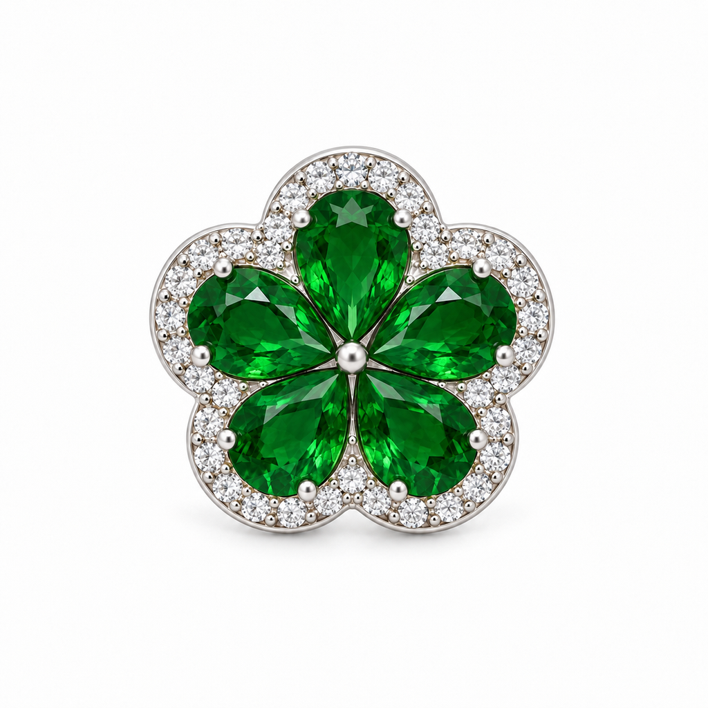 Aros Triángulo con Halo de Plata 925