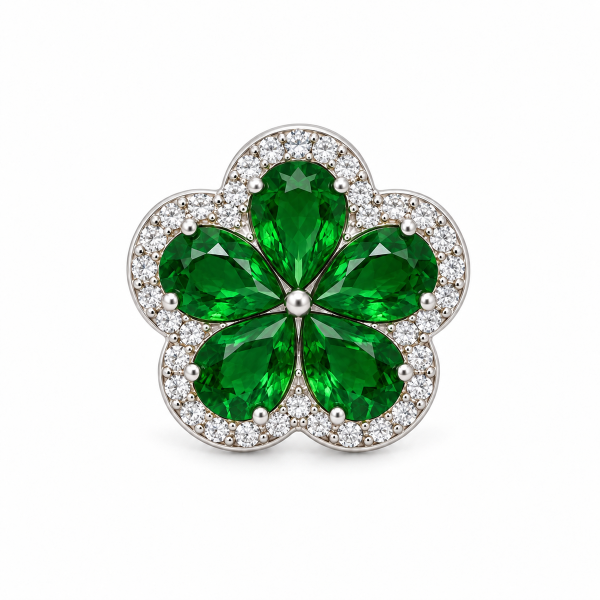 Aros Triángulo con Halo de Plata 925