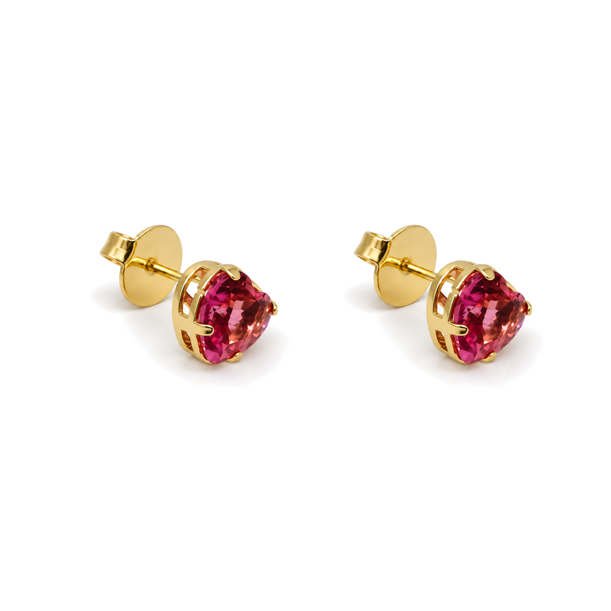 Aros Corazón Enchapados en Oro 8mm