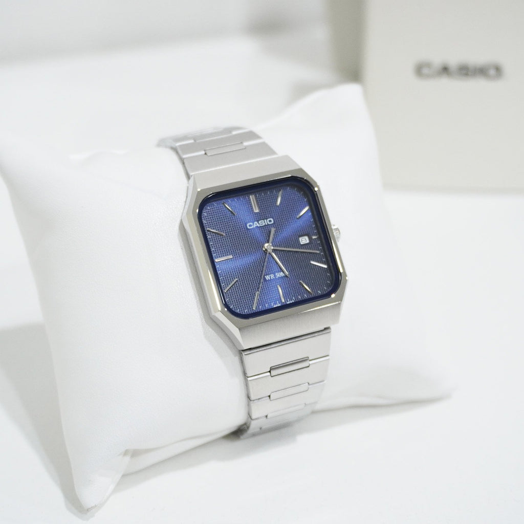Reloj Casio Tank Unisex Análogo MTP B185D 1A Full Acero 32.5mm OP