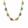 Collar Mariposas de Cristales Enchapados en Oro de 18k 45cm