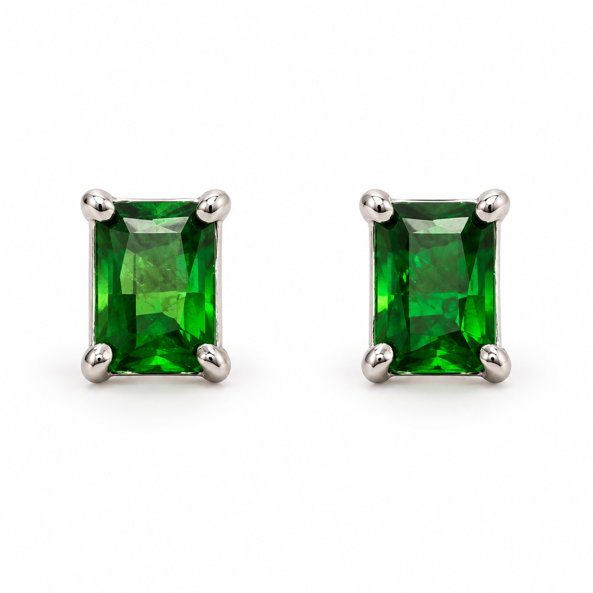 Aros Rectangulares con Piedra Facetada de Plata 925
