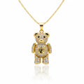 Collar Oso con Circones Enchapado en Oro 18k 50CM