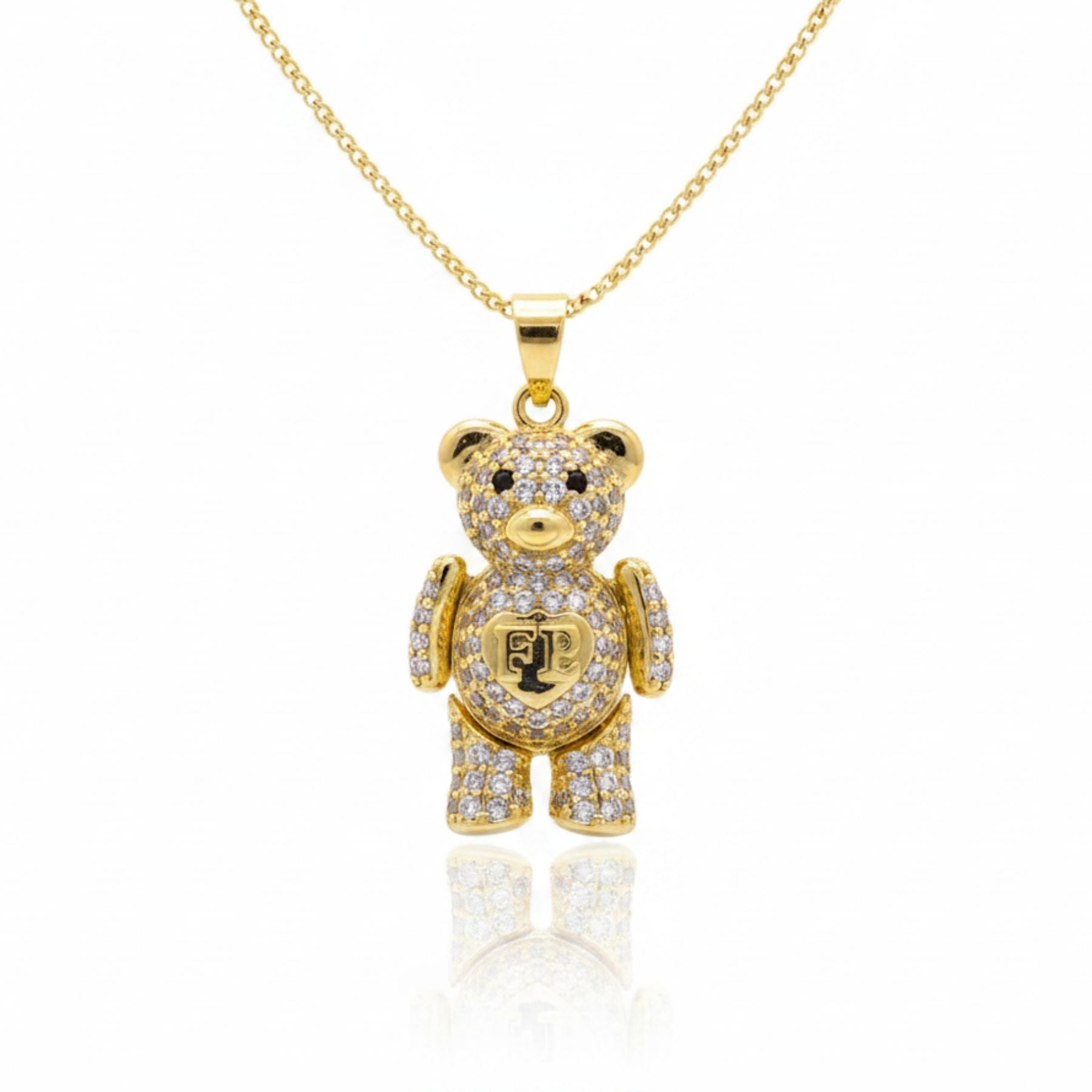 Collar Oso con Circones Enchapado en Oro 18k 50CM