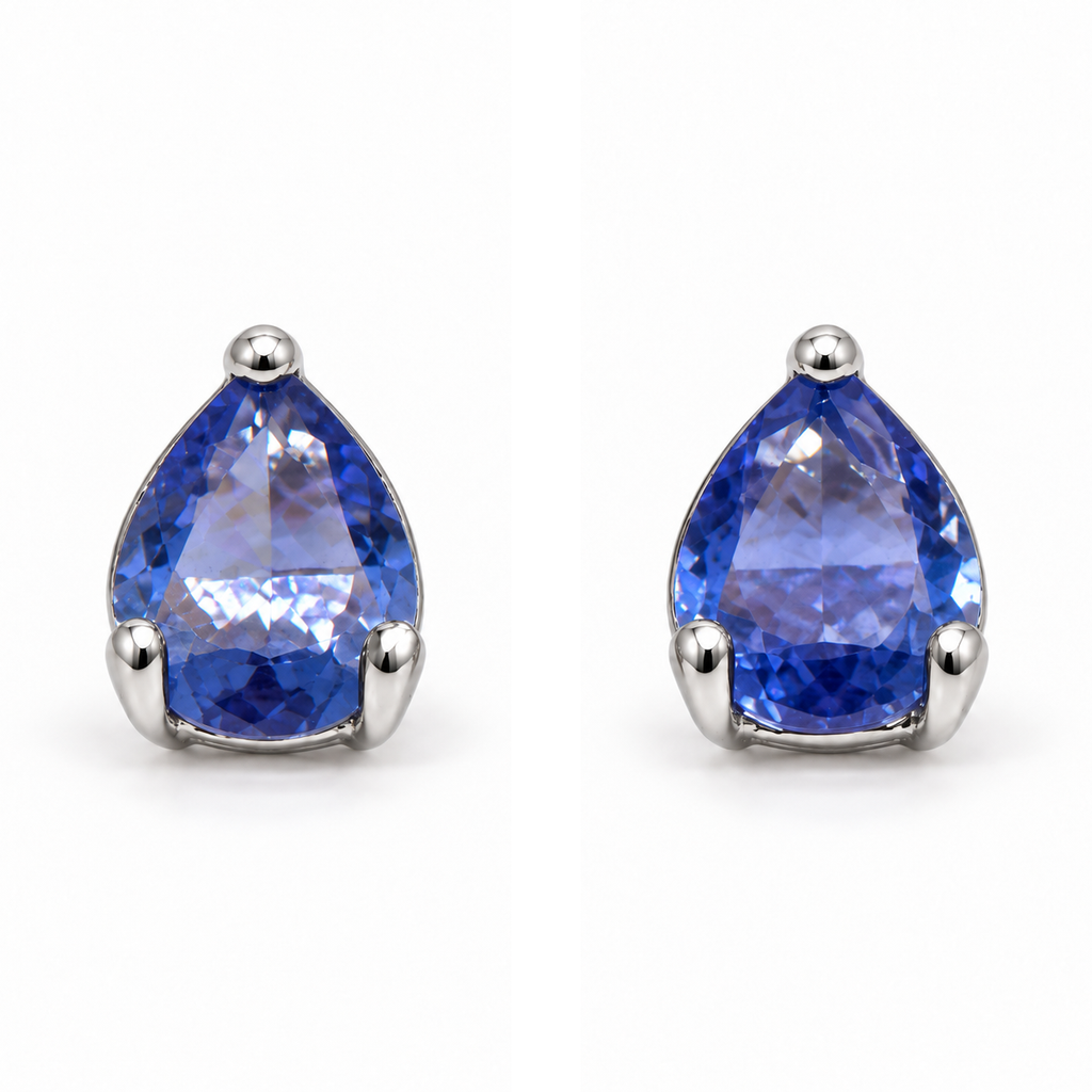Aros Gota con Piedra Facetada de Plata 925