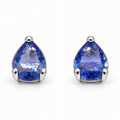 Aros Gota Azul con Piedra Facetada de Plata 925