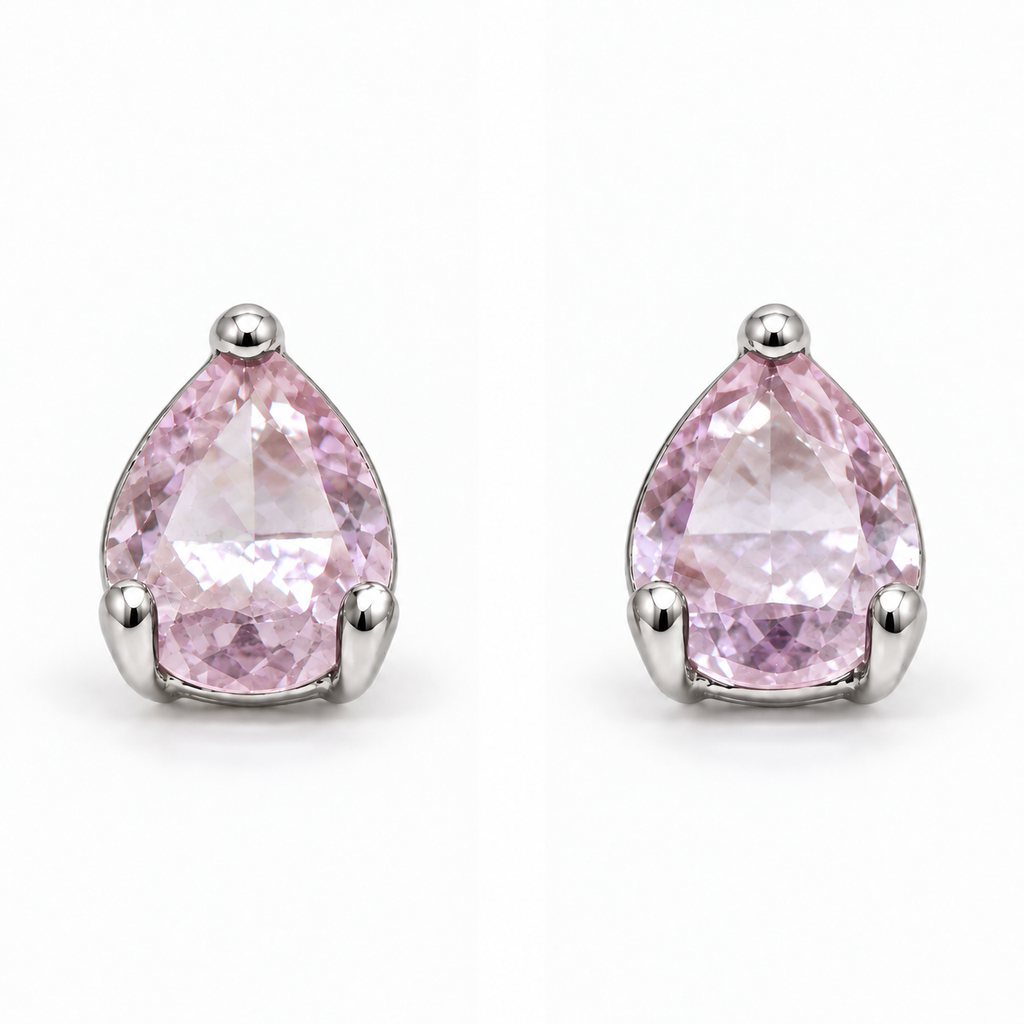 Aros Gota con Piedra Facetada de Plata 925