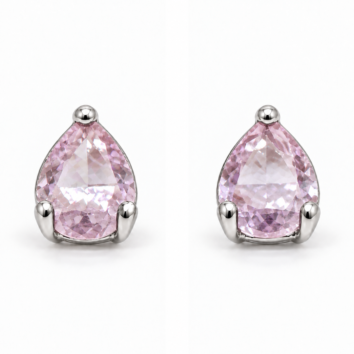 Aros Gota con Piedra Facetada de Plata 925