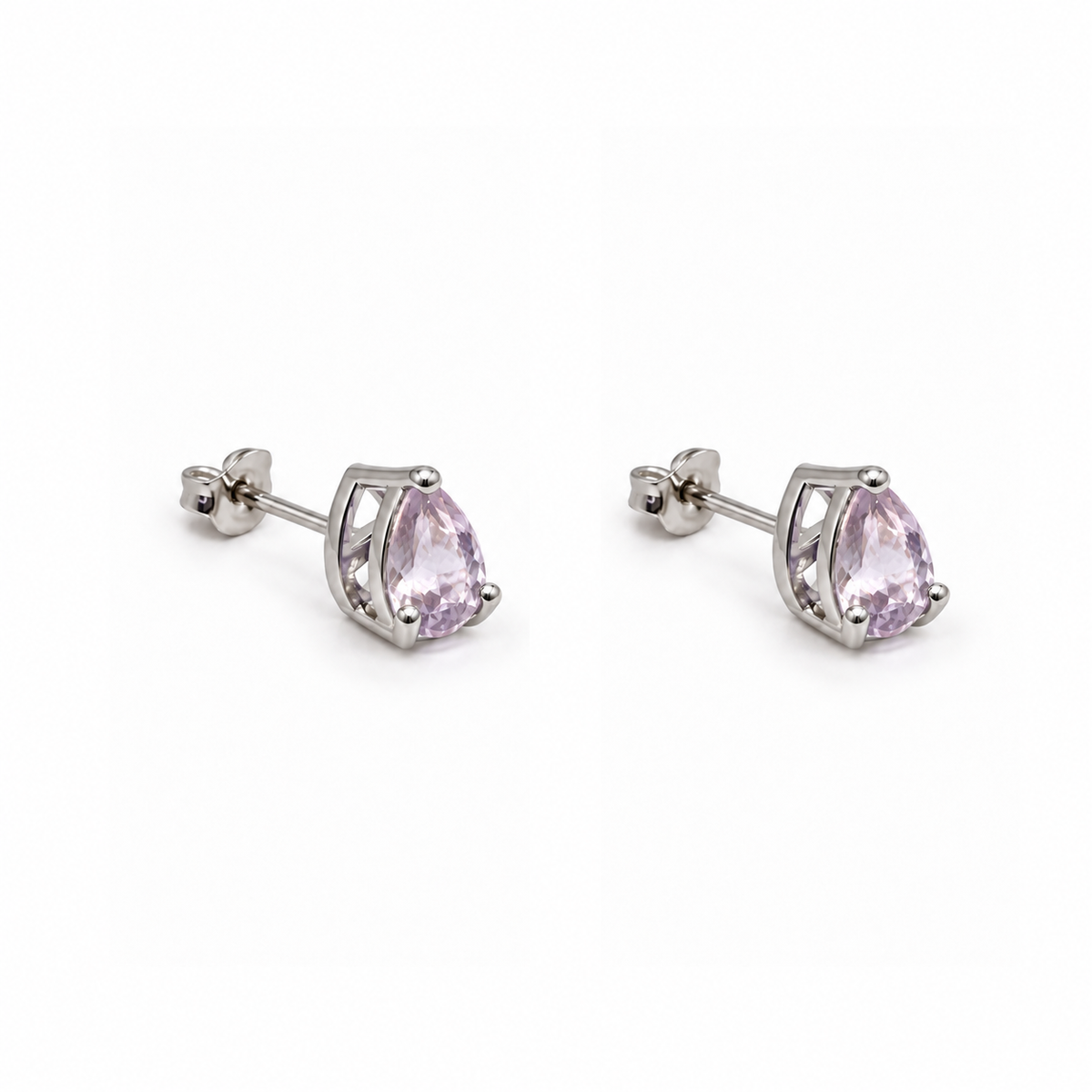 Aros Gota con Piedra Facetada de Plata 925