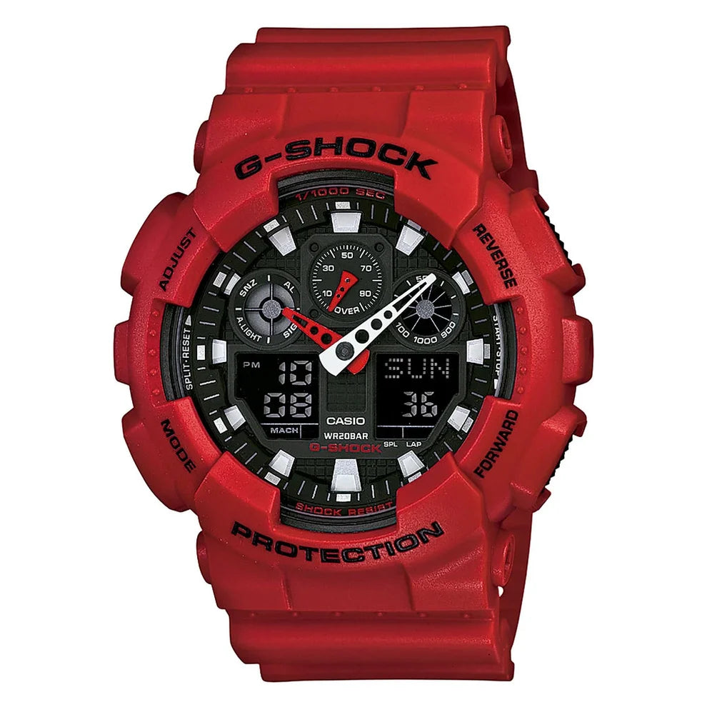 Reloj Casio G-Shock Vintage Análogo-Digital GA-100B-4ADR Rojo OP