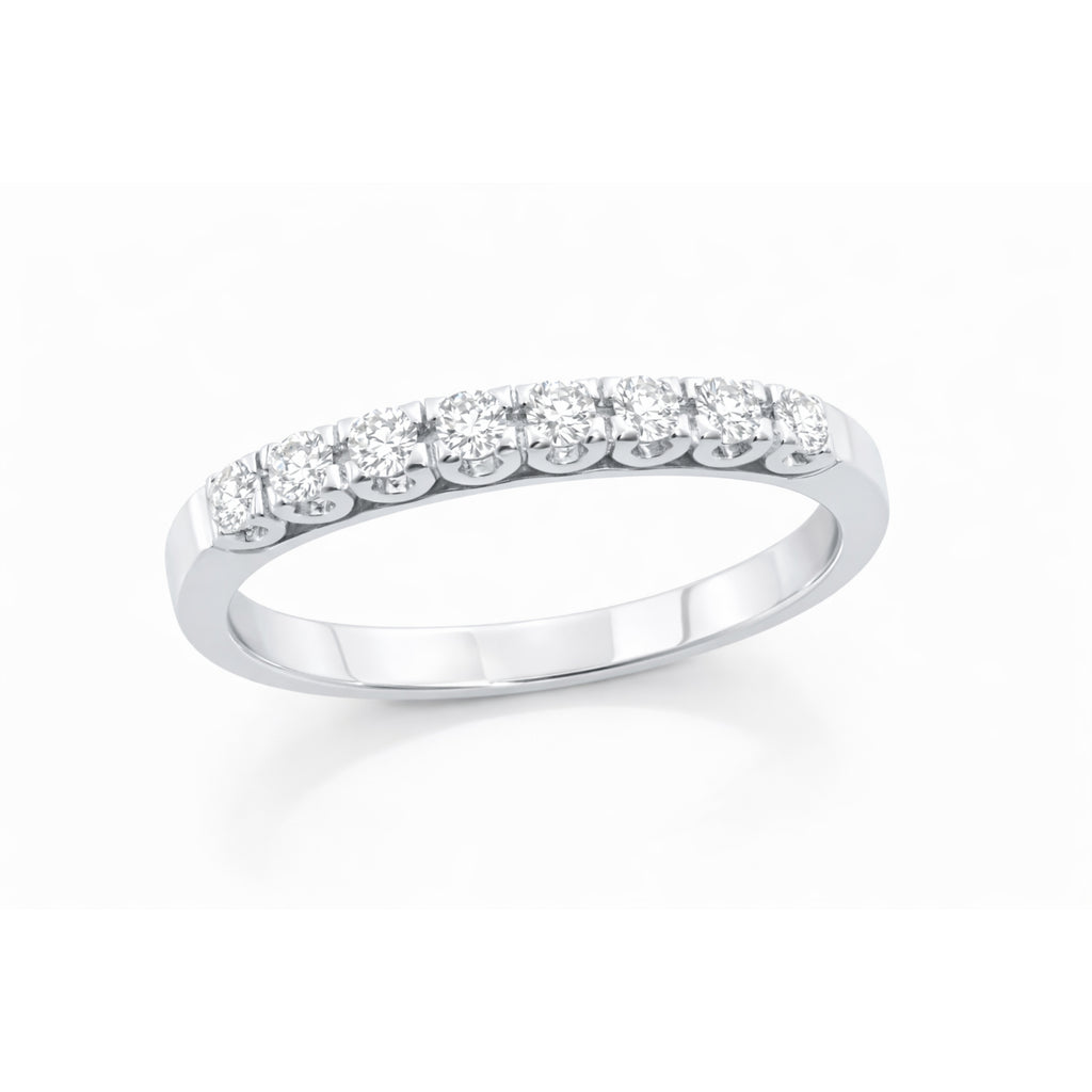 Anillo Riel Figuras 7 Diamantes Oro Blanco 18k