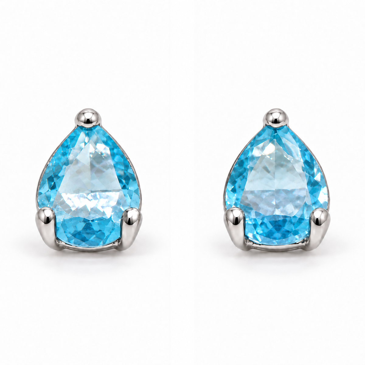Aros Gota con Piedra Facetada de Plata 925