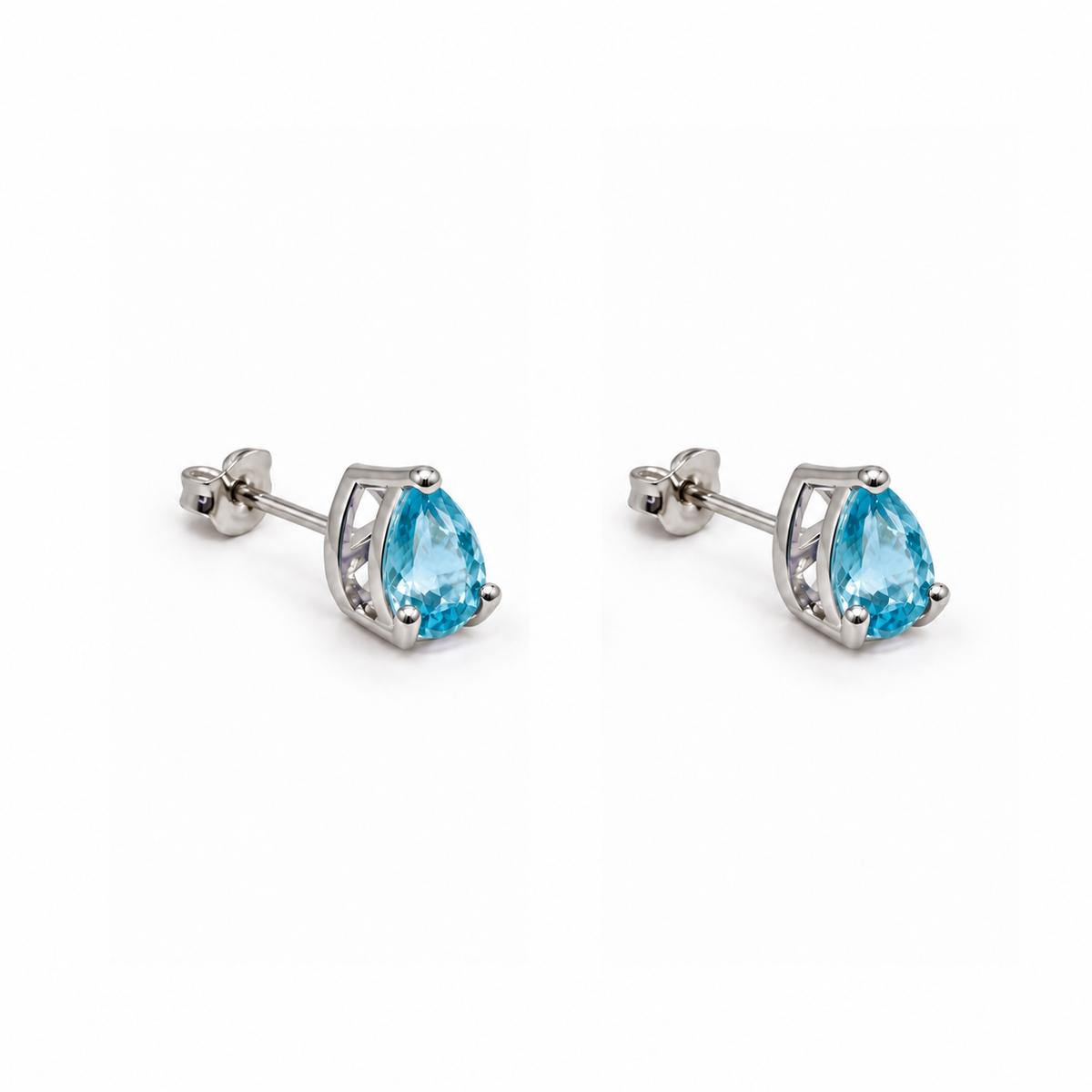 Aros Gota con Piedra Facetada de Plata 925