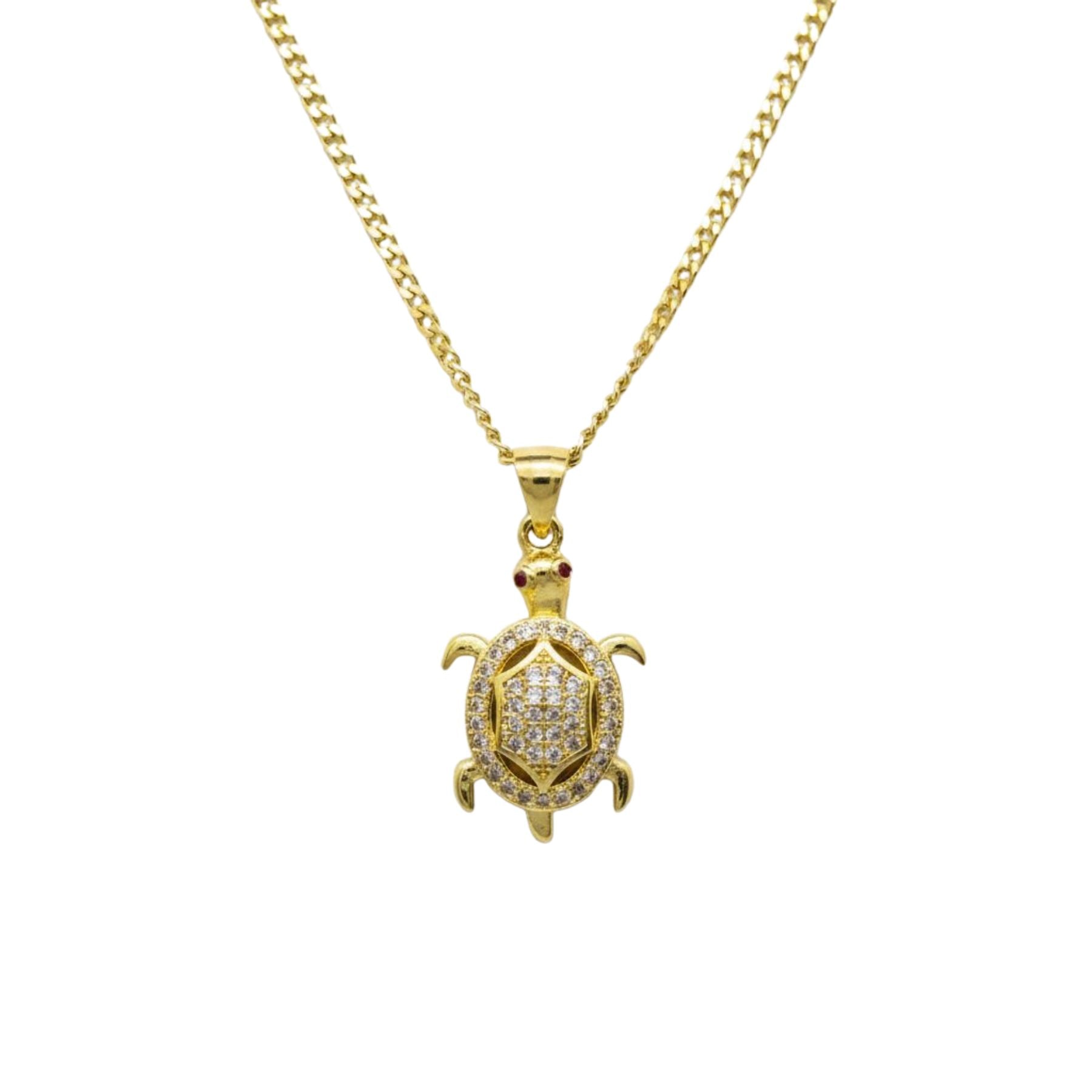 Collar Tortuga Circones Enchapado en Oro 18k 50 CM