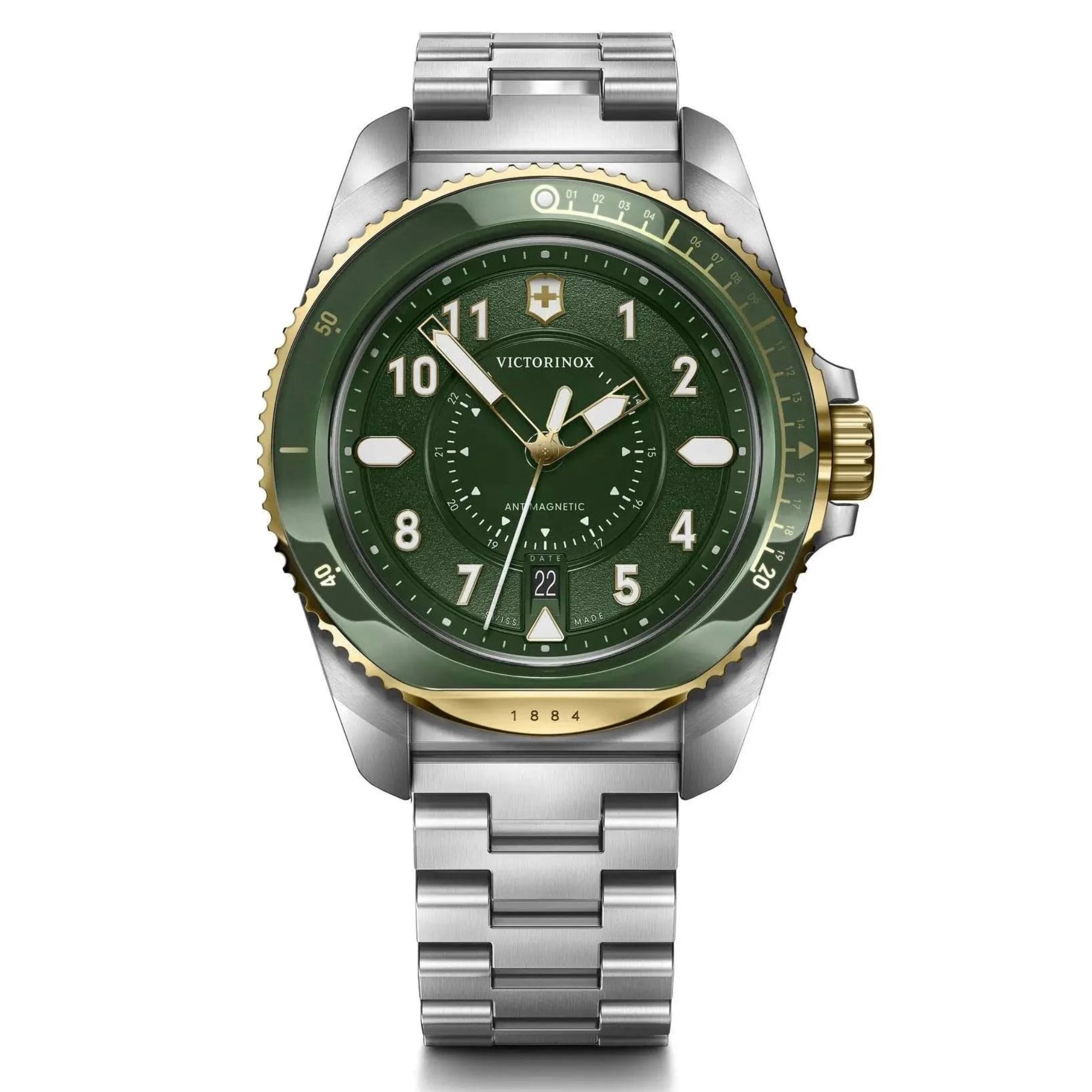 Reloj  Victorinox Journey 1884 correa acero dial verde 242012