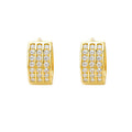 Aros Argollas Triple Riel Encahapado en oro de 18k