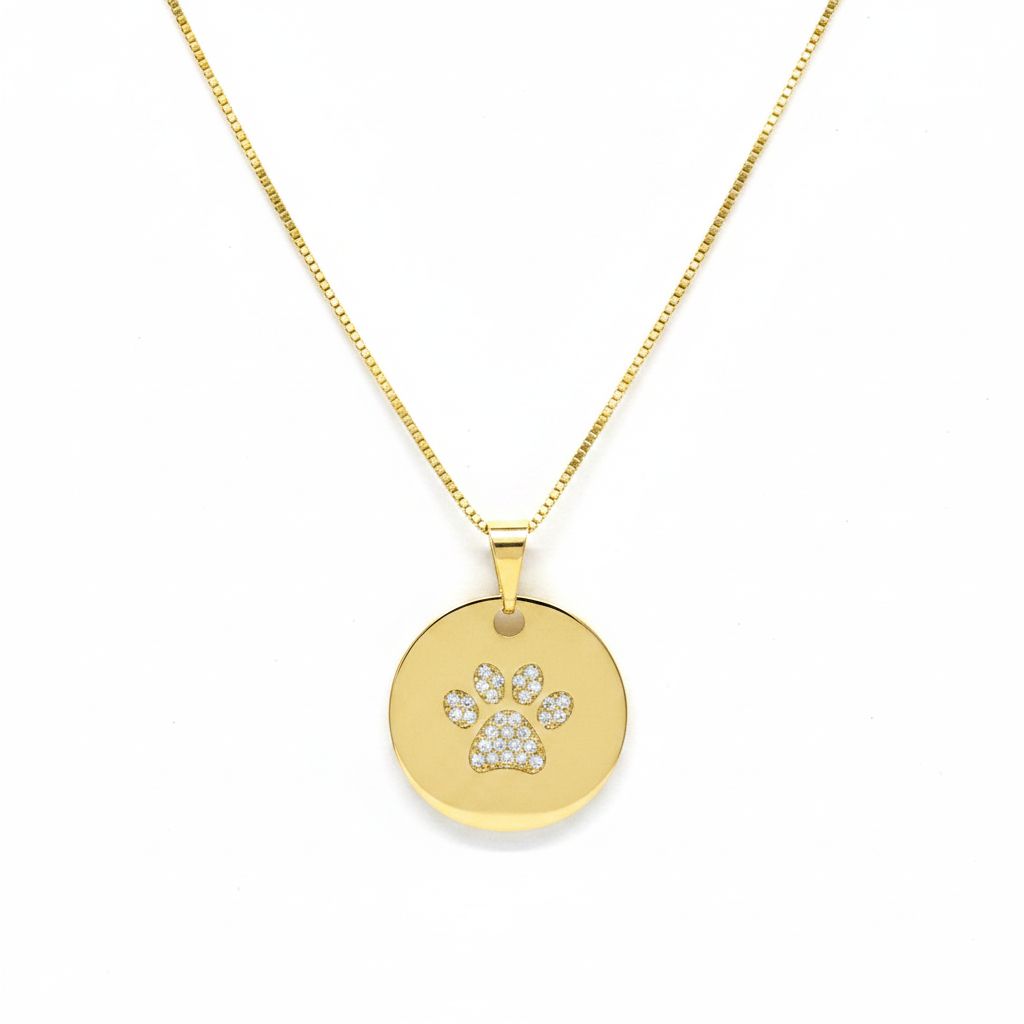 Collar Huella Circular Circones Enchapado en Oro 18k 45-50CM
