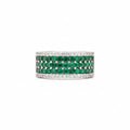 Anillo 5 Riel Esmeralda/Circones Plata 925