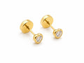 Aros Abridores de Bebé en Oro 18K con Circón Corazón