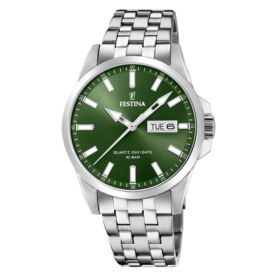 Reloj F20357/5 Festina Hombre Verde Acero Clásico 41MM OP
