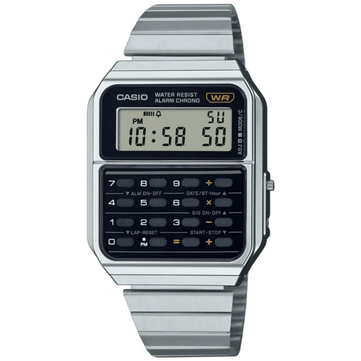 RELOJ CASIO CA-500WE-1ADF CALCULADORA PLATEADO UNISEX 43.2 MM OP