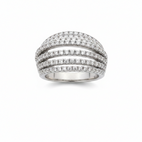 Anillo Abanico Multi-Riel Pavé Circones Plata 925