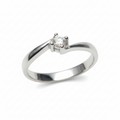 Anillo Solitario Curvo de 7pts Oro Blanco 18k