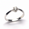 Anillo Solitario Chatón Diamante 6pts Oro Blanco 18k