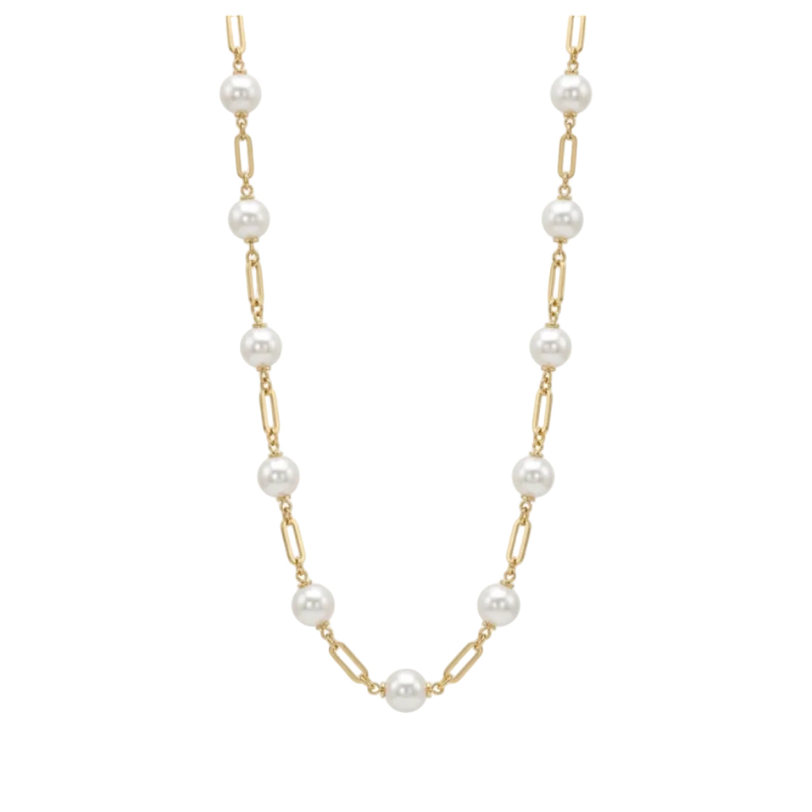 Collar Eslabones con Perlas 11 Enchapados en Oro de 18k 40 A 45cm