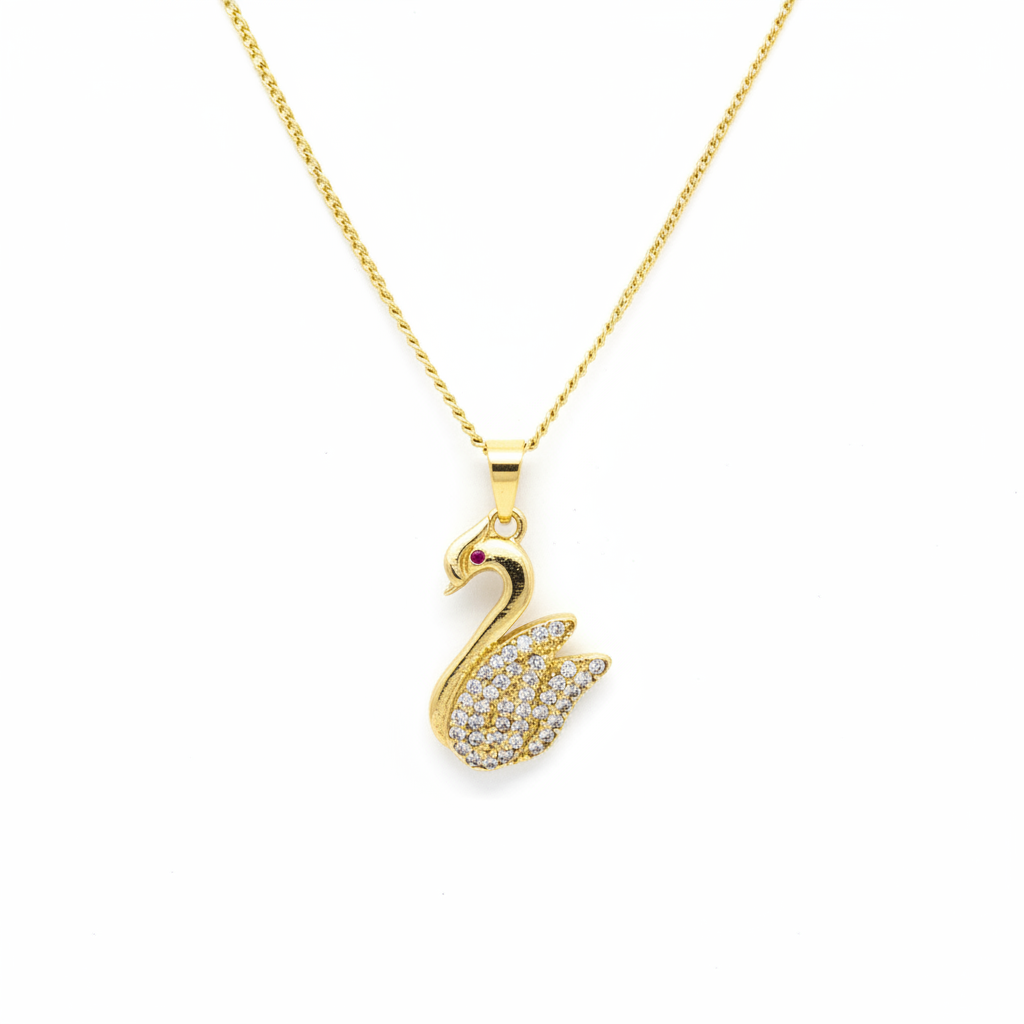 Collar Cisne Circones Enchapado en Oro de 18k 50cm