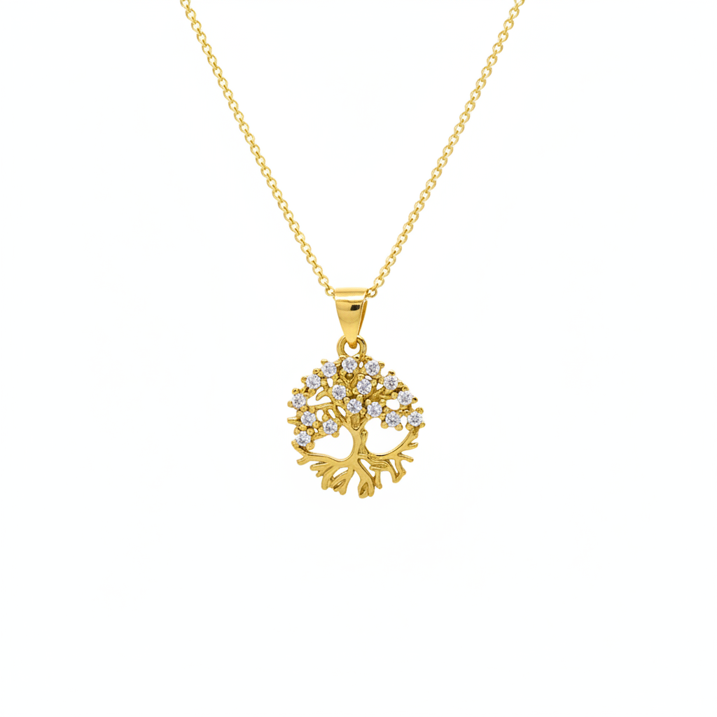 Collar Árbol de la Vida Circones Enchapado en Oro 18k 50CM