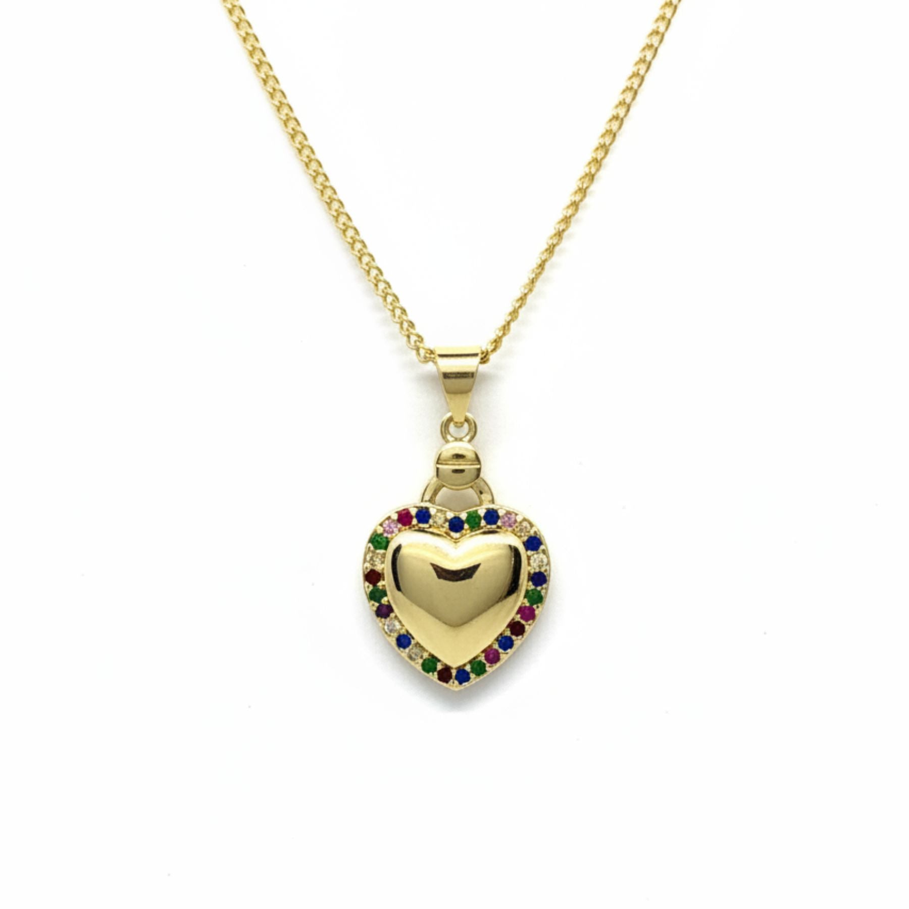 Collar Corazón Cristales Enchapado en Oro 18k 50CM