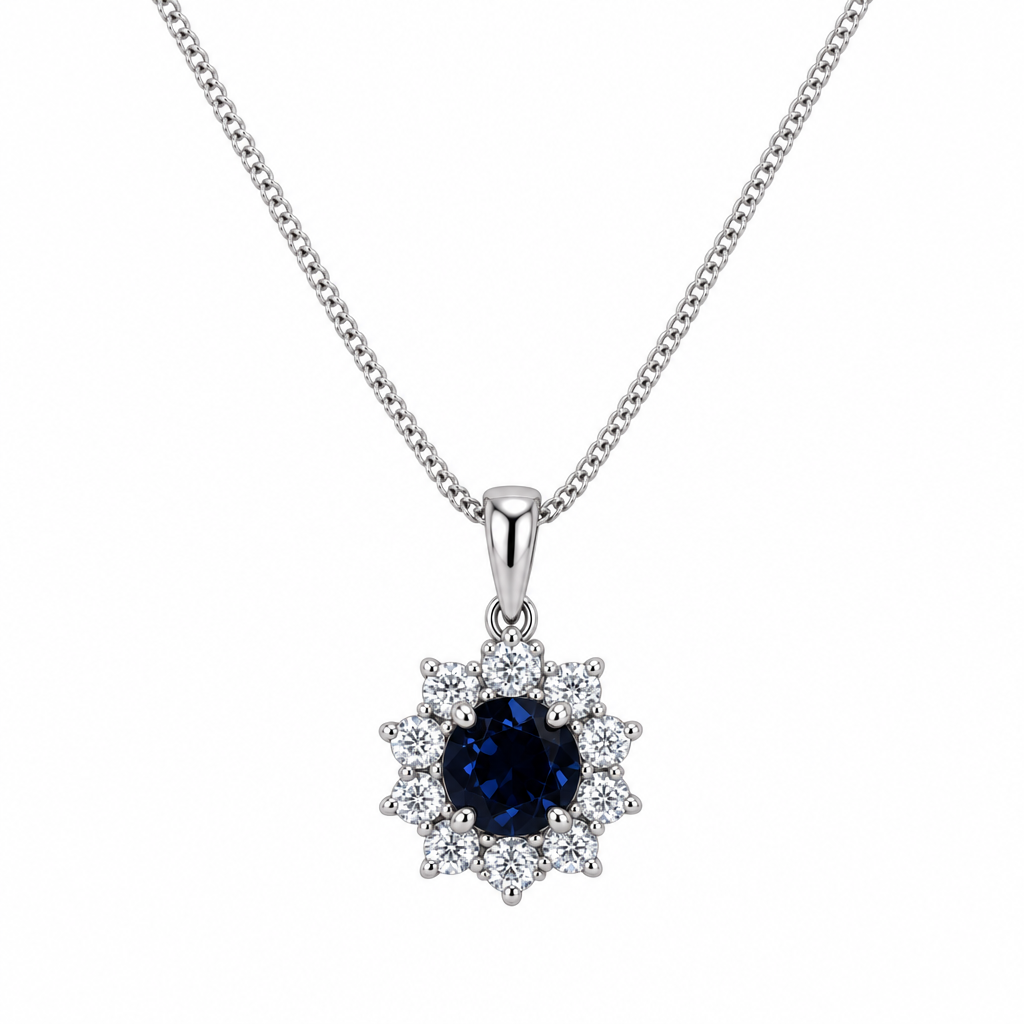 Collar Azul Noche de Plata 925 47 cm