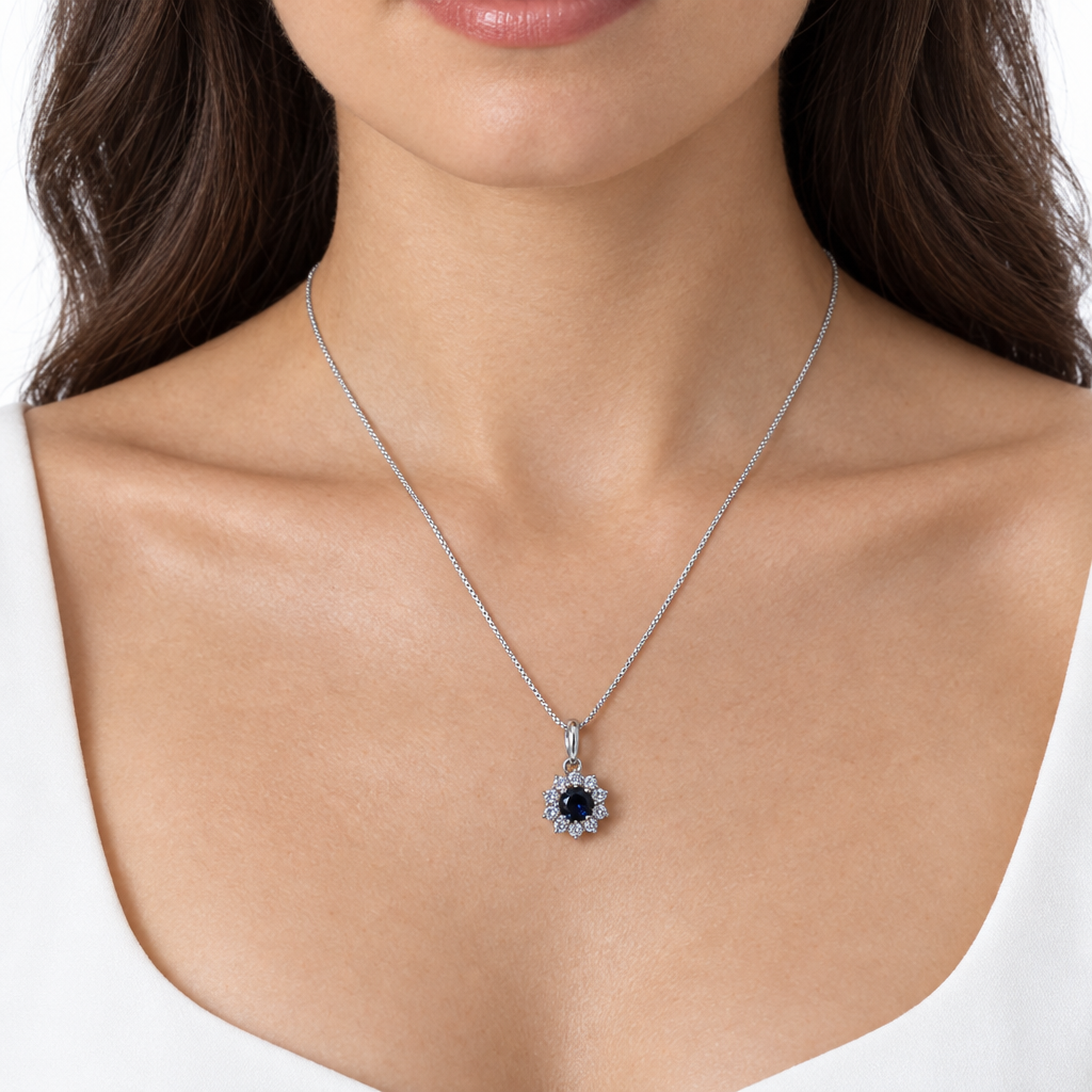 Collar Azul Noche de Plata 925 47 cm
