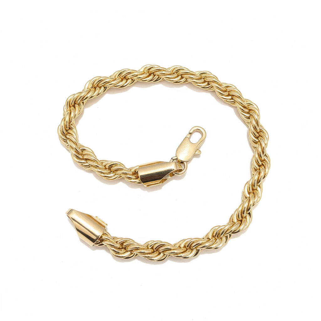 Pulsera Turbillón 22cm x 5mm Enchapada en Oro de 18k