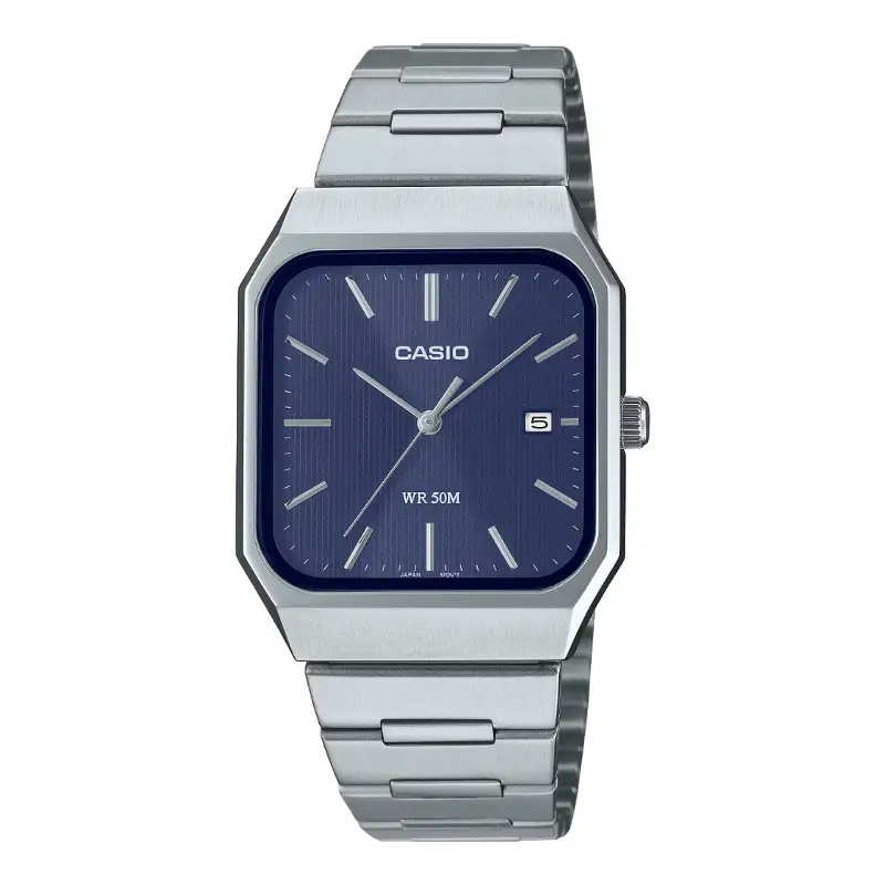 Reloj Casio Tank Unisex Análogo MTP B185D 1A Full Acero 32.5mm OP