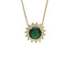 Collar + Aros Lady Verde Enchapada en oro de 18k