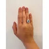 Anillo Halo Cuadrado Agua Marina Plata 925