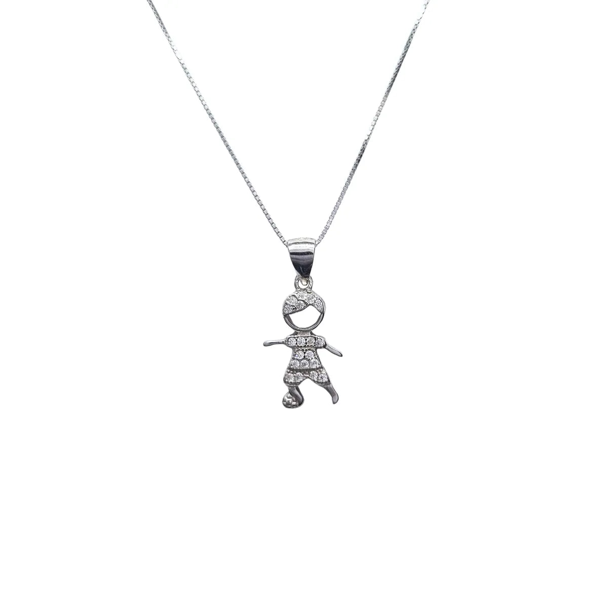 Collar Niño Futbol 45cm Rodinado Plata 925