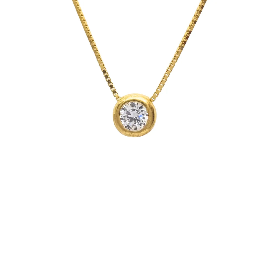 Collar Punto de Luz Plata 925 con Baño de Oro de 18k