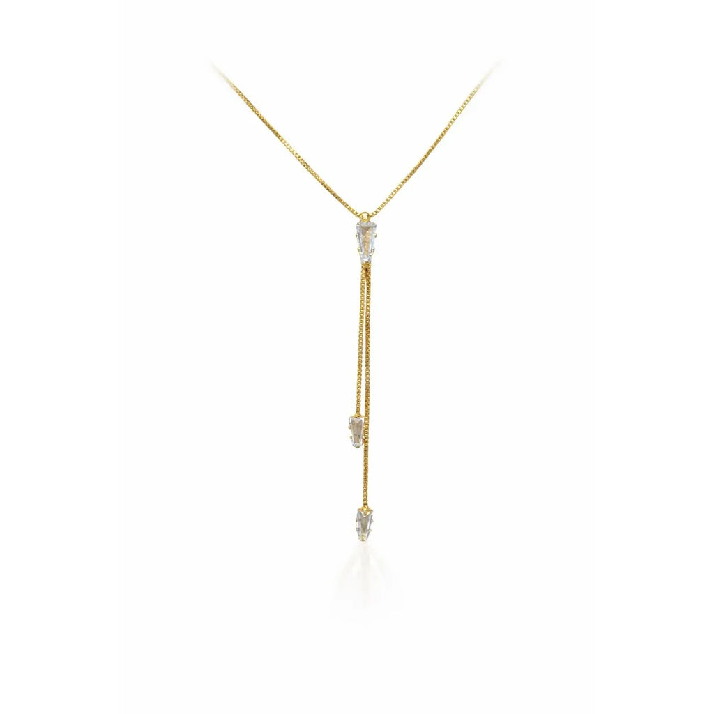 Collar Péndulo Doble Enchapada en Oro de 18k