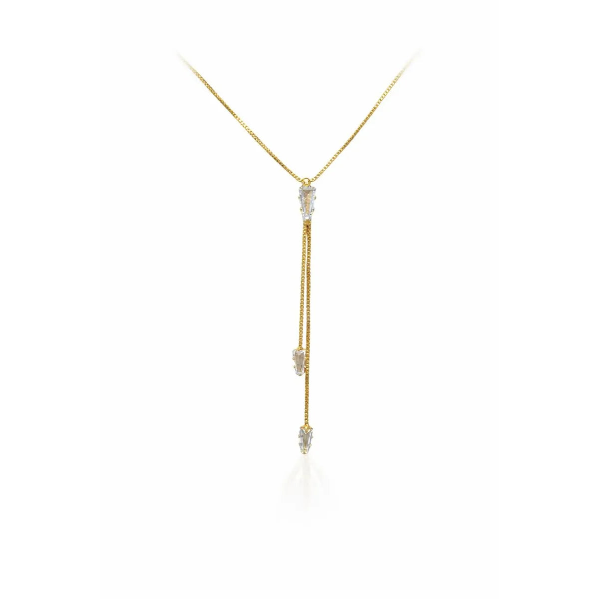 Collar Péndulo Doble Enchapada en Oro de 18k