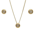 Collar + Aros Punto de Luz Enchapada en oro de 18k