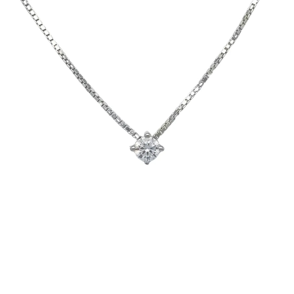 Collar Punto de Luz de 3mm con 4 Engastes Rodinado Plata 925