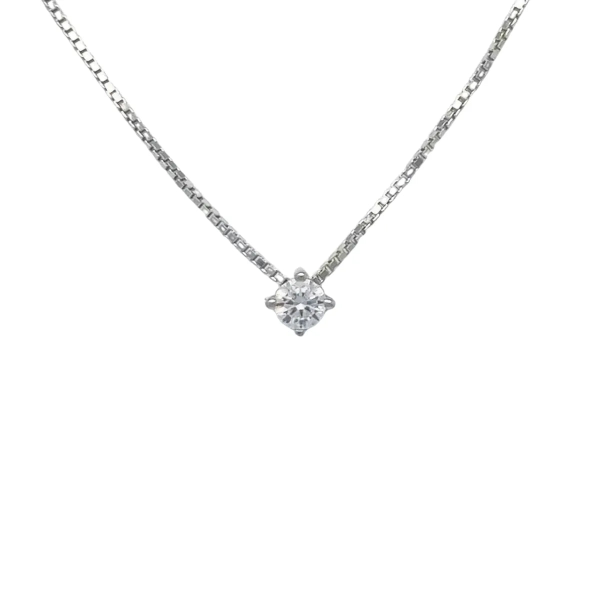 Collar Punto de Luz de 3mm con 4 Engastes Rodinado Plata 925